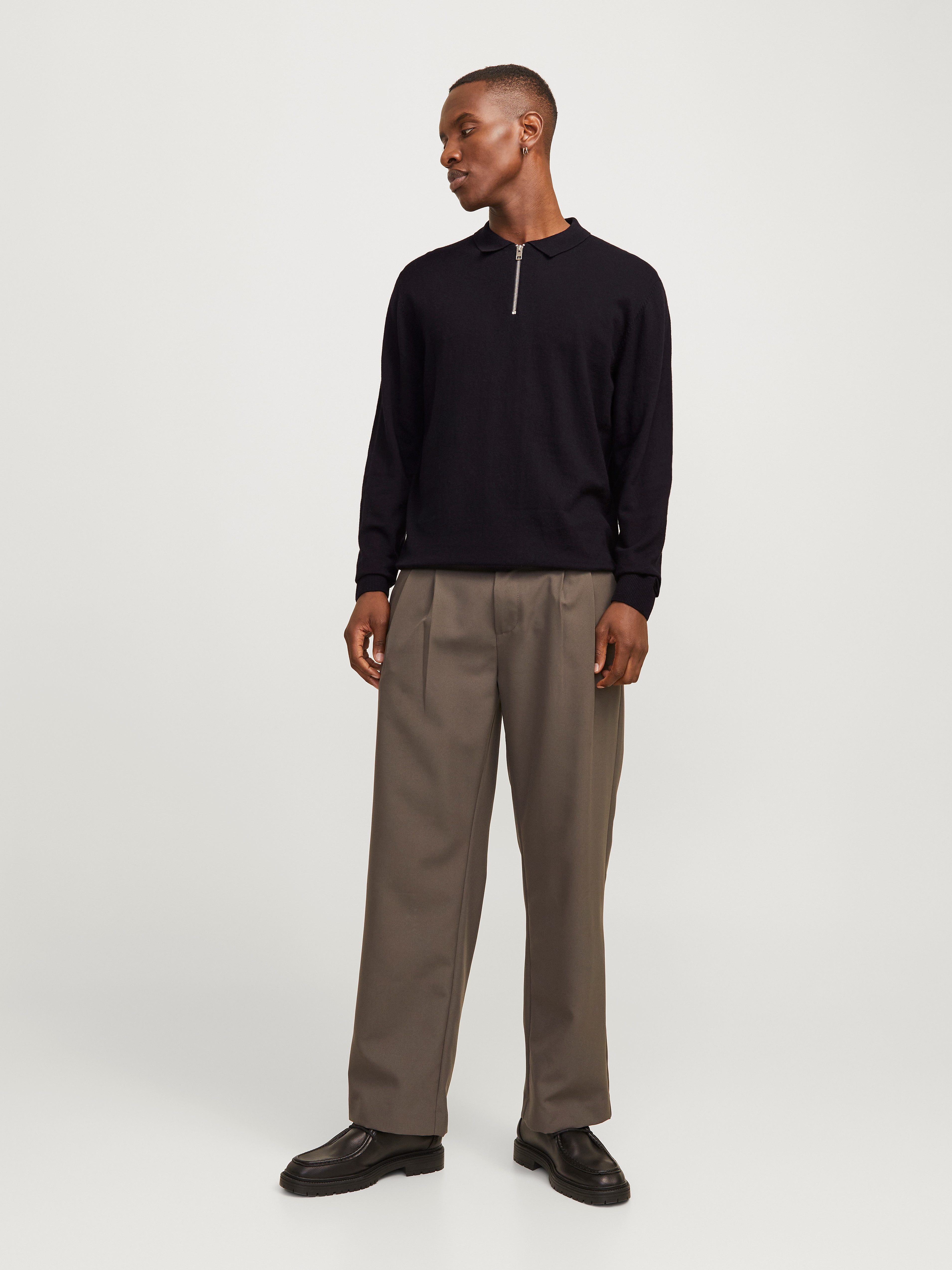 Jack & Jones Polokragenpullover JJEEMIL KNIT POLO HALF ZIP LS NOOS mit Polo Kragen