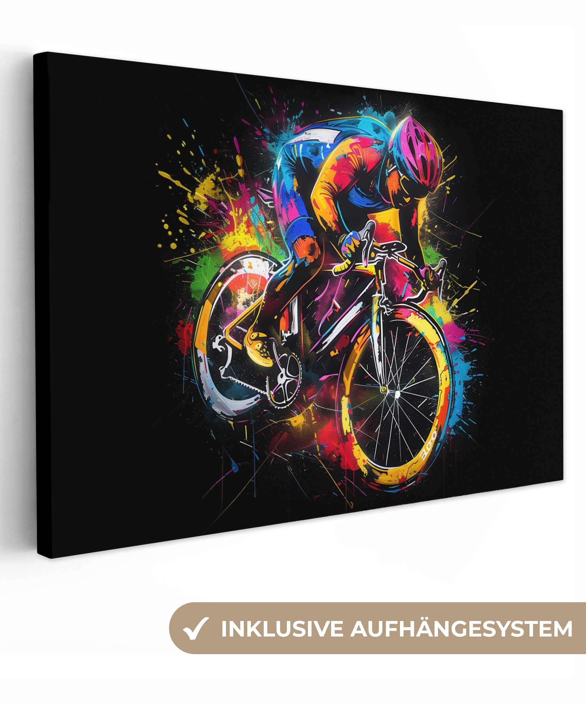 OneMillionCanvasses® Leinwandbild Graffiti - Sport - Radfahren - Fahrrad, F günstig online kaufen