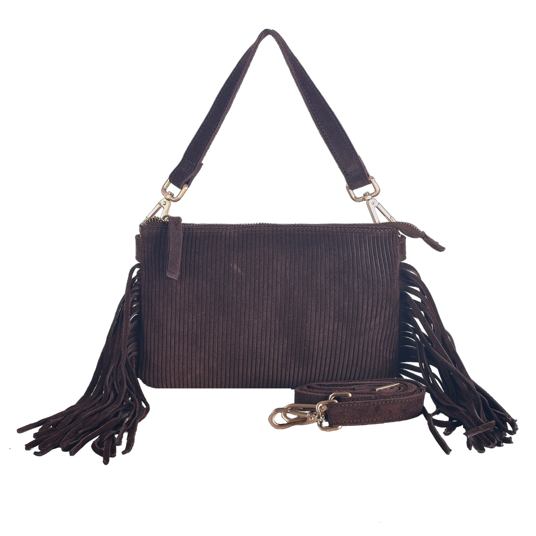 HARBOUR 2nd Handtasche Tallulah, Damen Henkeltasche, Umhängetasche mit modischen Fransen
