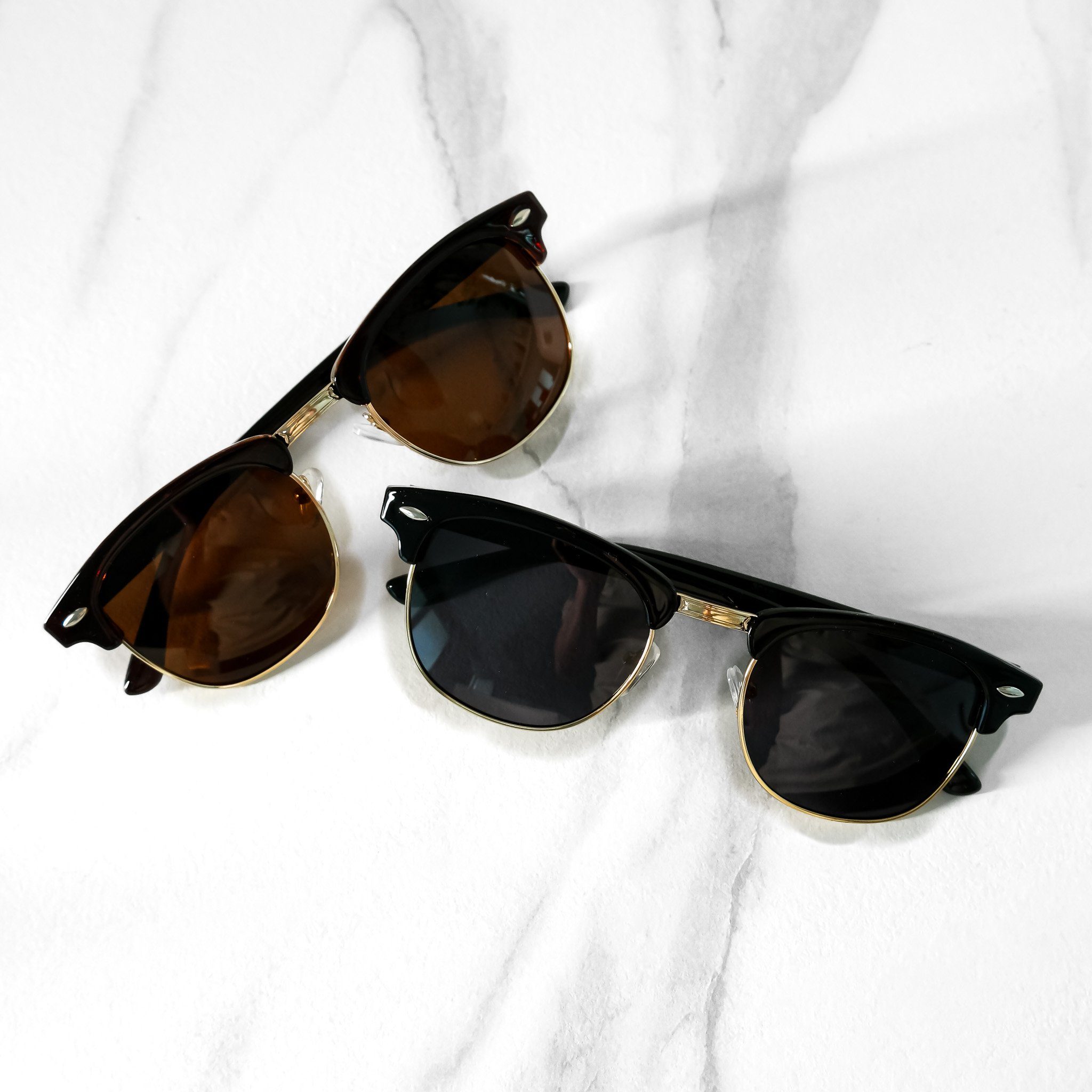 2 Schwarz Damen Farben Brille Unisex Rund Sonnenbrille salazar.plus Braun Rechteckig Herren