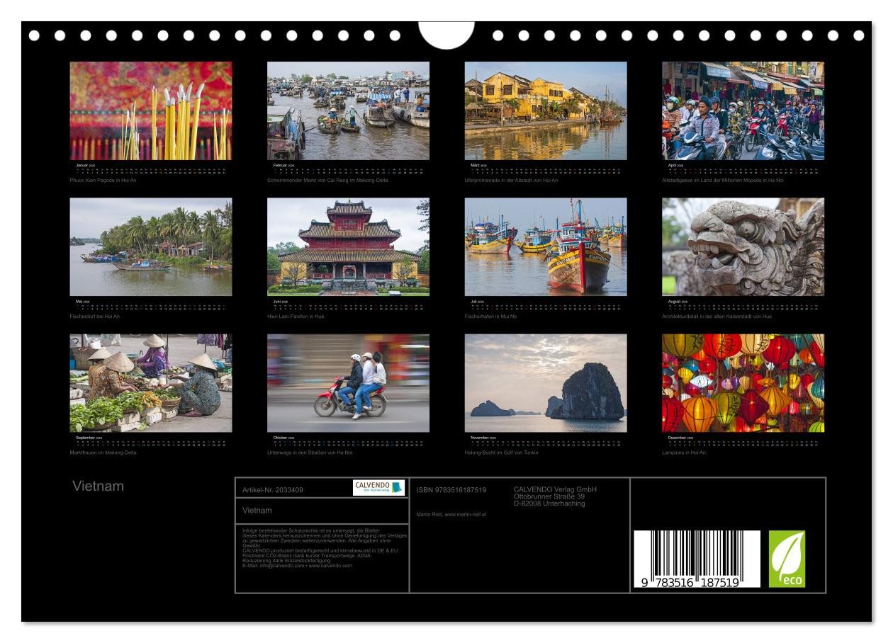 Thumbnail - CALVENDO Wandkalender Vietnam (Wandkalender 2026 DIN A4 quer), CALVENDO Monatskalender