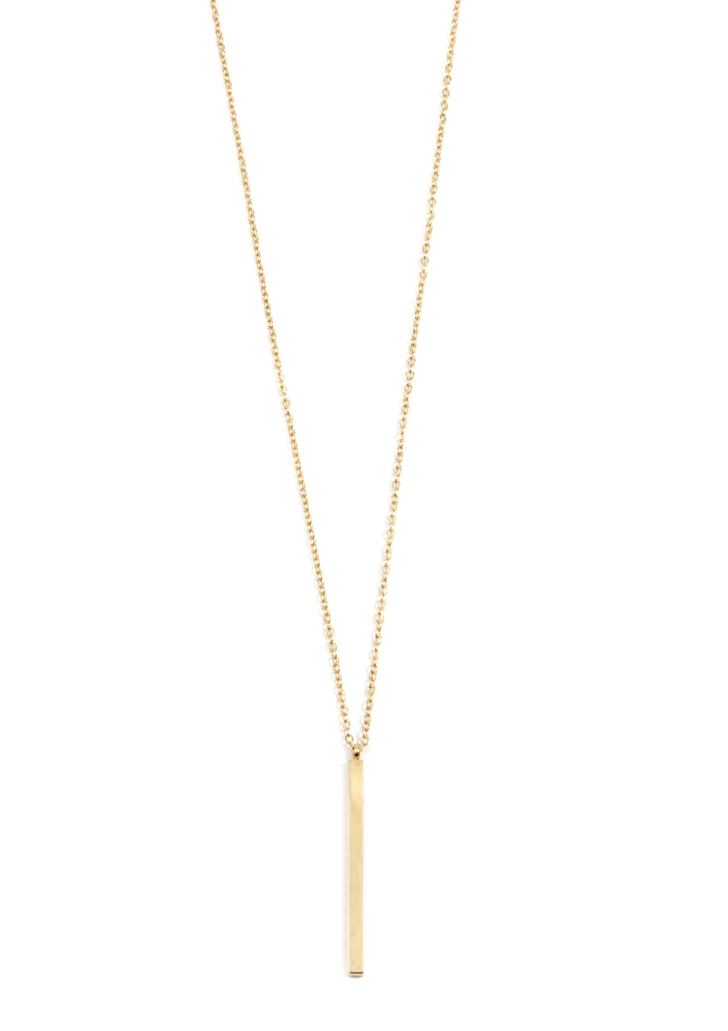 Hey Happiness Lange Kette Stab Rektangel Anhänger, 18K Gold Roségold, Edels günstig online kaufen