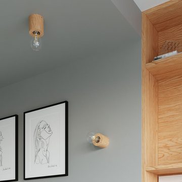 etc-shop Deckenleuchte, Leuchtmittel nicht inklusive, Deckenlampe Holz Landhausstil Deckenleuchte Wohnzimmer natur 1