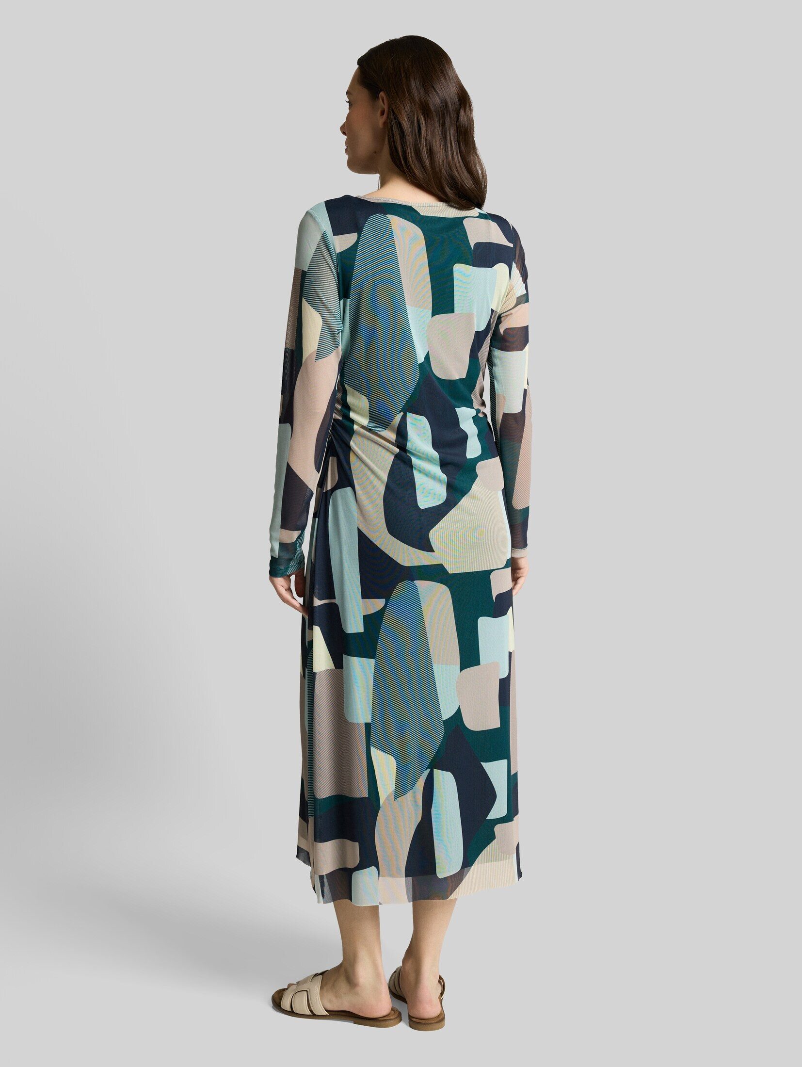 TOM TAILOR Sommerkleid Kleider & Jumpsuits Mesh Midi-Kleid mit Muster