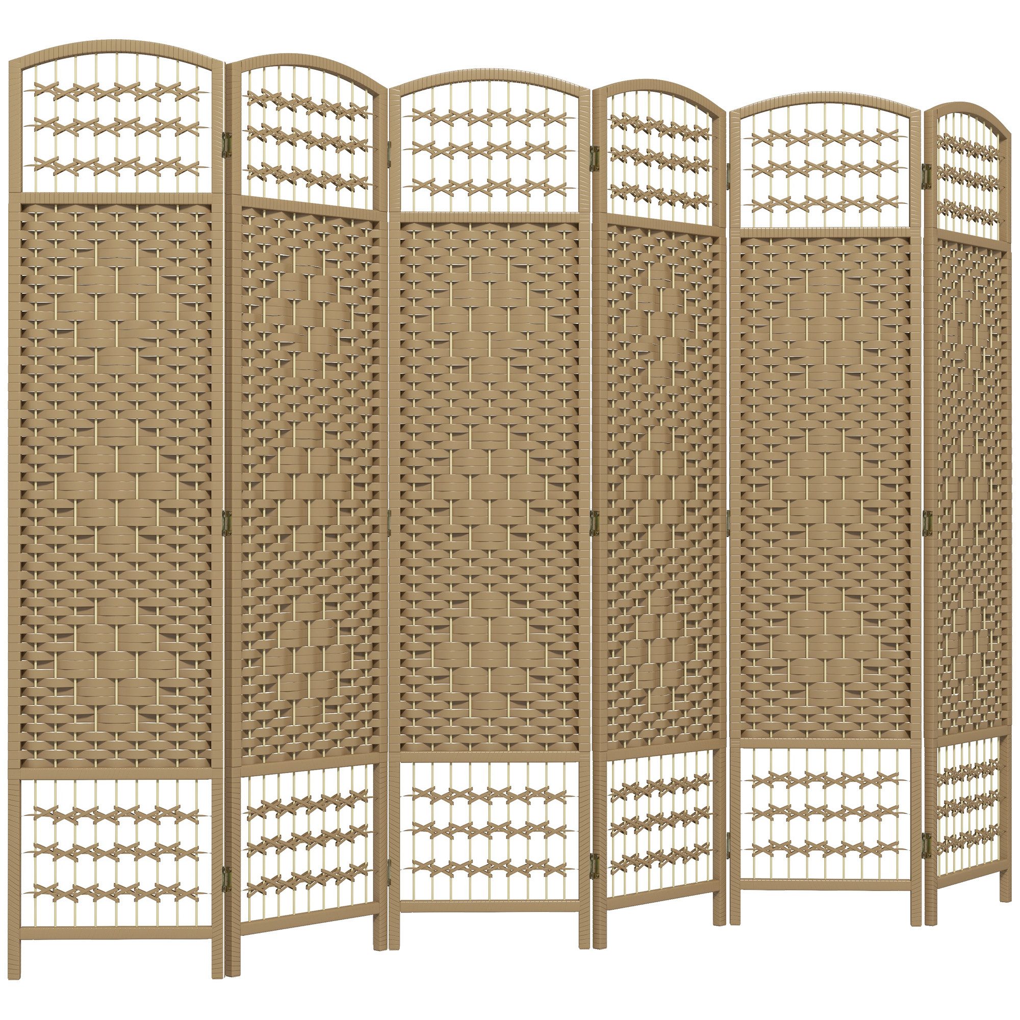 HOMCOM Paravent Raumteiler Trennwand aus Wellenfaser, für Wohnzimmer (Sichtschutz, 1 St., 4-teilig), faltbar, 160x170 cm