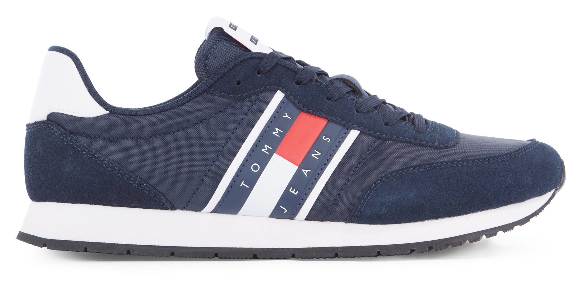 Tommy Jeans TJM RUNNER CASUAL ESS Sneaker, Freizeitschuh, Halbschuh, Schnürschuh mit seitlicher Logoflagge