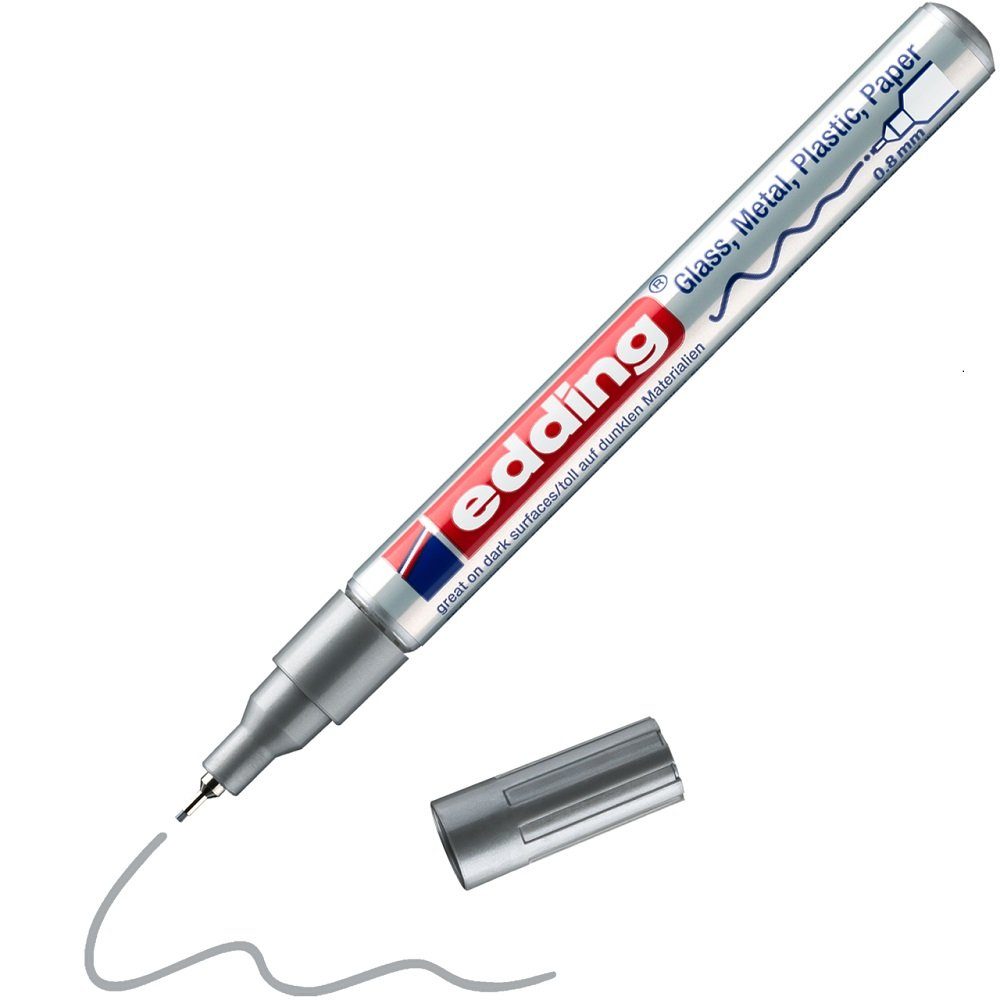 edding Lackmarker 1 Lackmarker Rundspitze 0,8mm Permanent silber