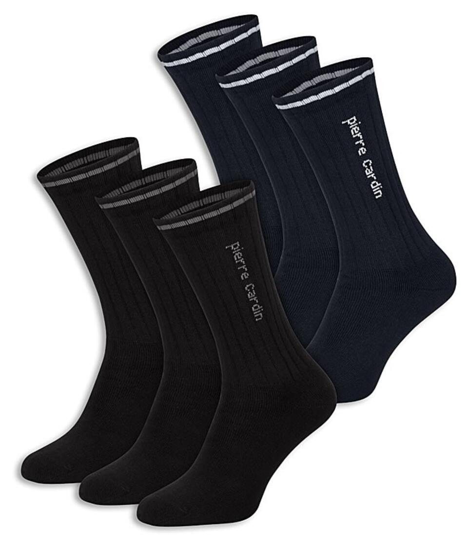 mit für Socken aus Damen Komfortbund Herren & Baumwolle Langsocken (Set) Cardin Marineblau Pierre