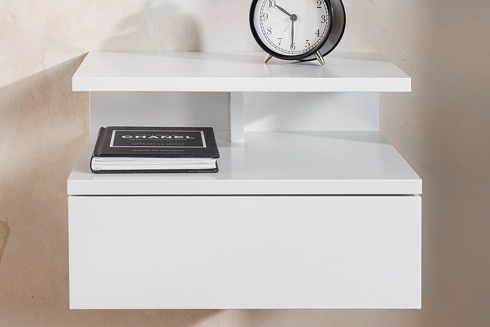 riess-ambiente Nachttisch FLOATING 35cm weiß · hängendes Regal mit Schublade · Schlafzimmer (Einzelartikel, 1-St), Nachtschrank · 1 Ablageboden & 1 Schublade ·  – Bild 3 von 5