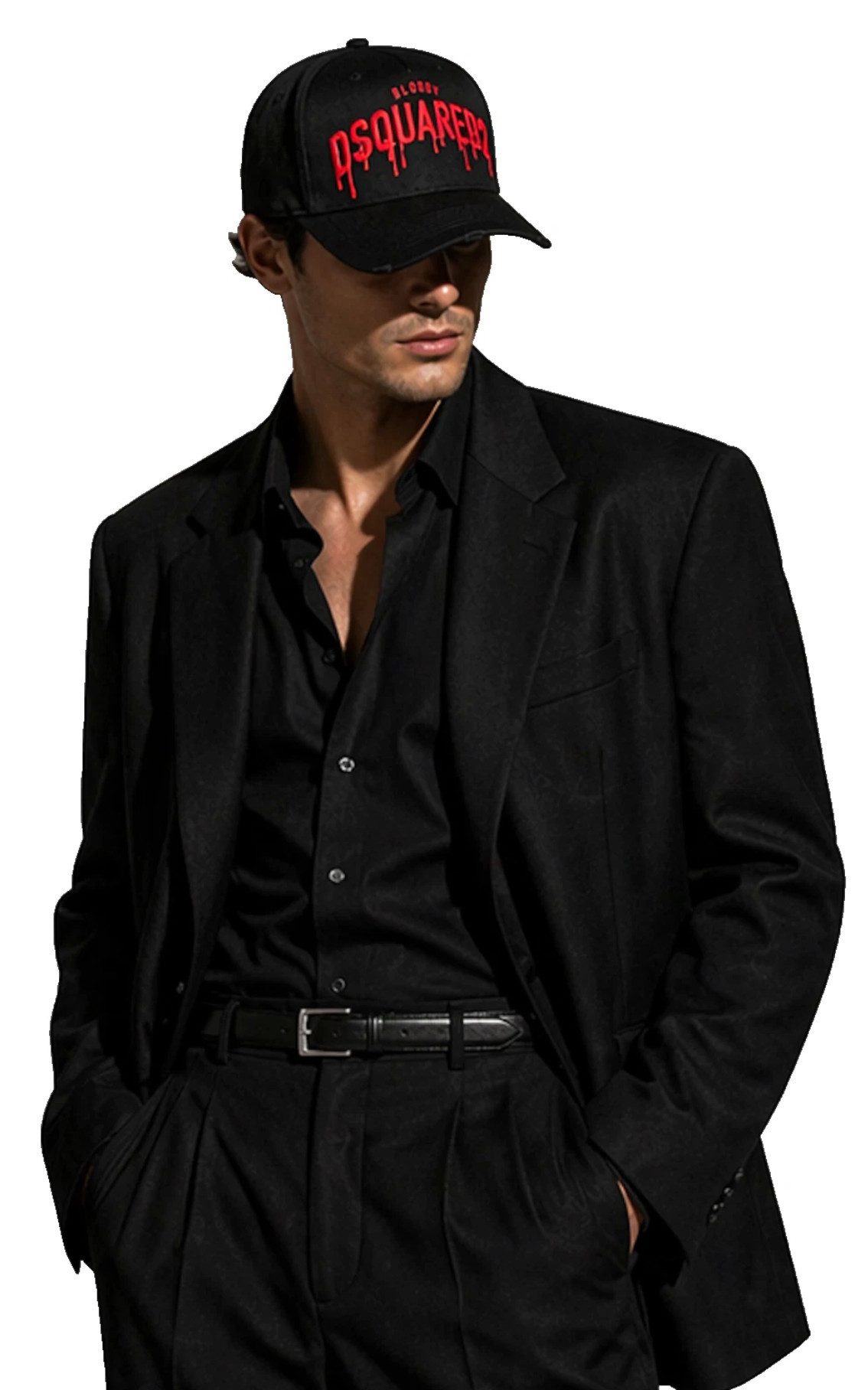 Dsquared2 Baseball Cap Halloween Horror Academy Limited Cap Mütze Basebalkappe Frontprint im tropfenden Blood-Design
