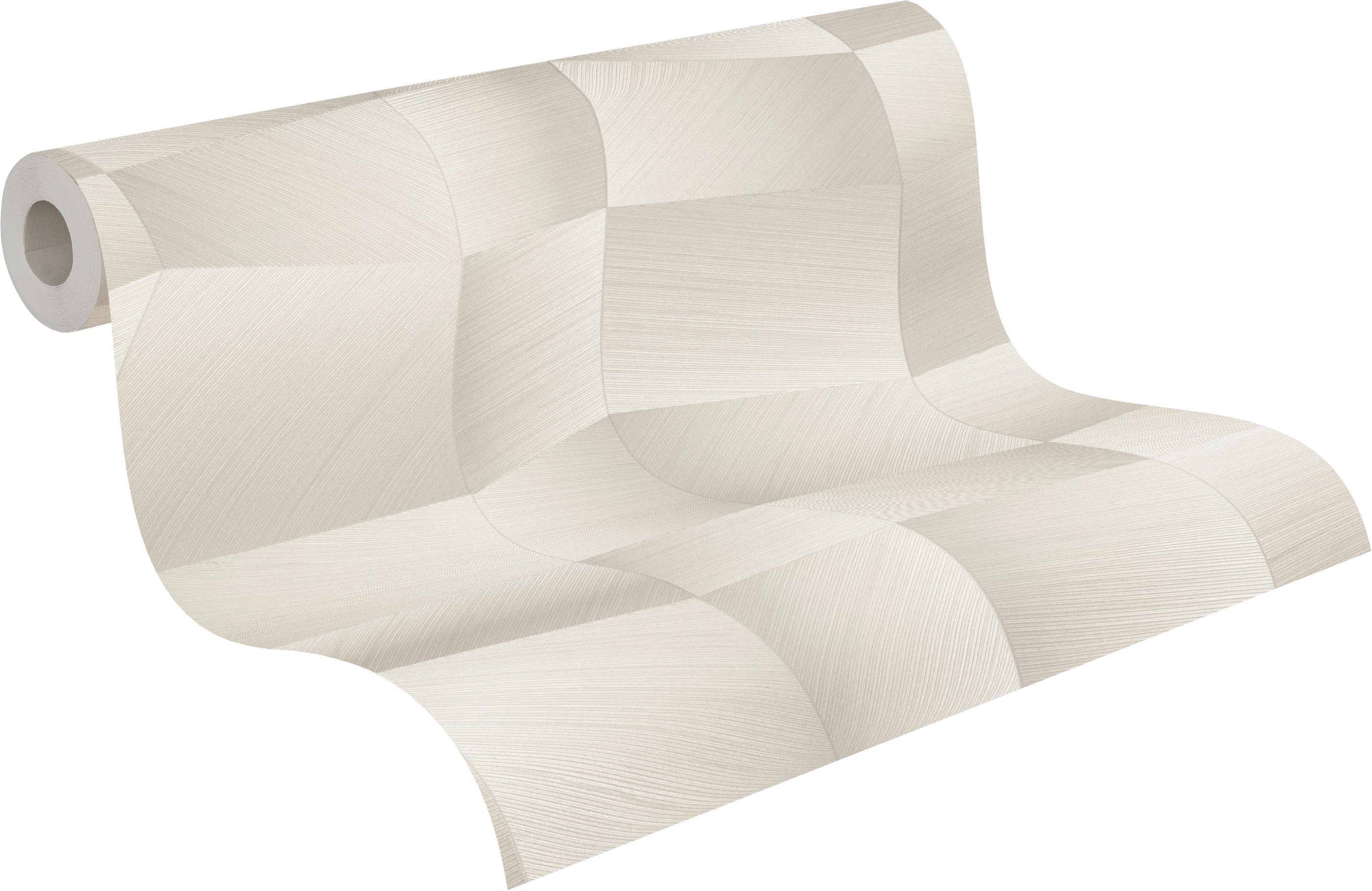living walls Vliestapete Vibes & Styles Damian – Refined Dimensions Vliestapete, leicht strukturiert, 3D-Optik, (1 St), Geometrisches 3D-Design mit markanter Struktur und edlem Glanzeffekt