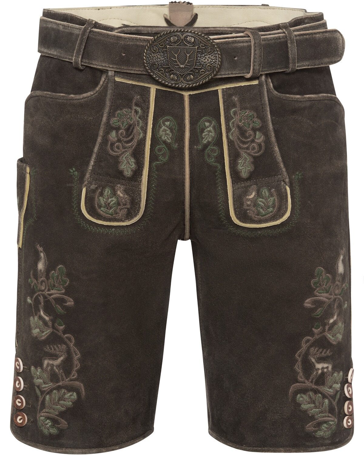 KRÜGER BUAM Trachtenlederhose Kurze Lederhose mit Gürtel günstig online kaufen