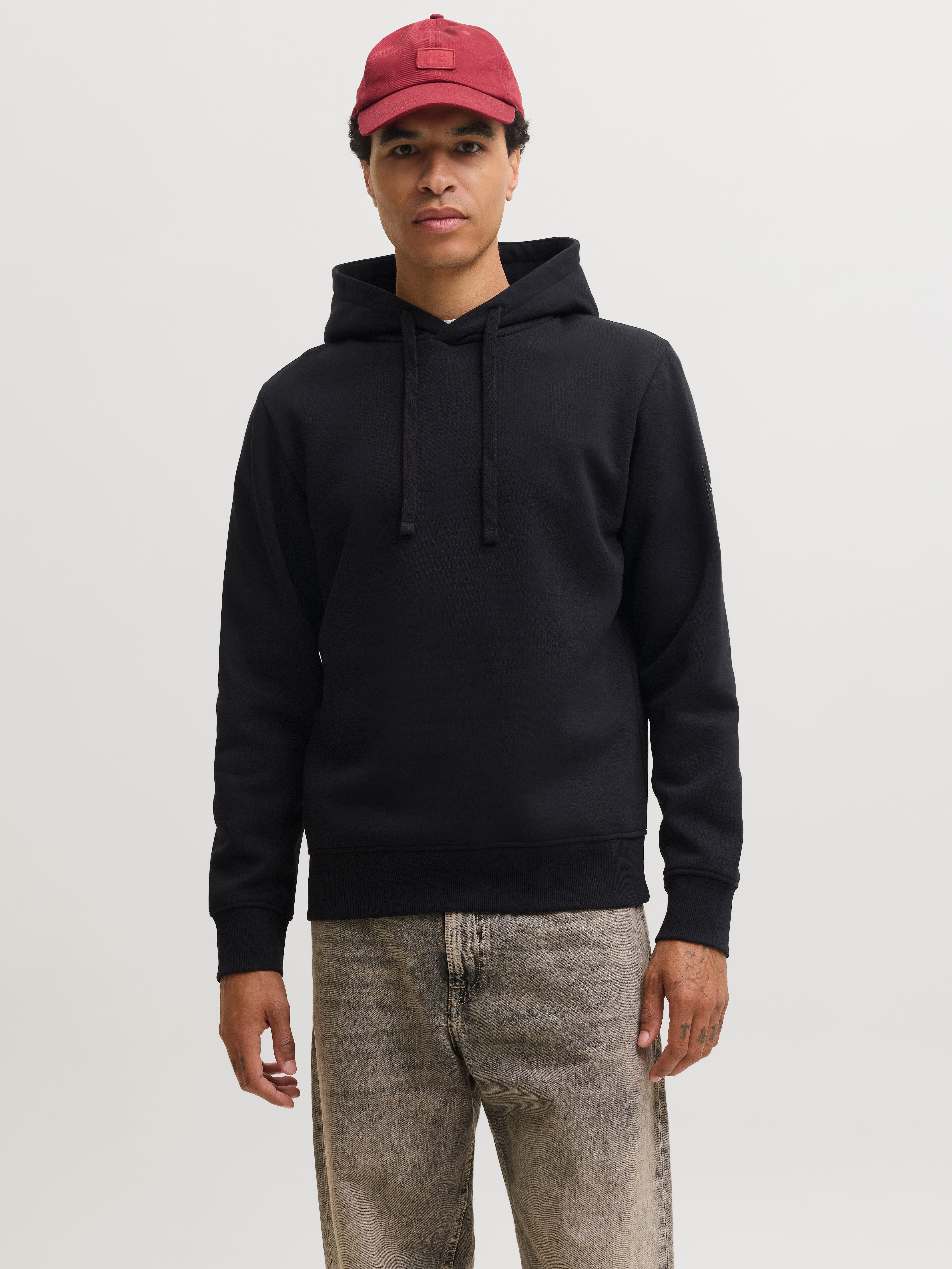 Jack & Jones Kapuzensweatshirt JJCLEVELAND SWEAT HOOD SN Materialmix, regular fit