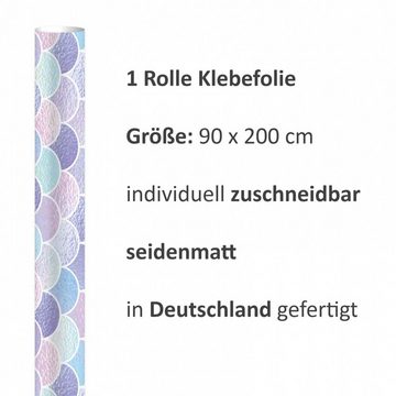 nikima Wandtattoo KF-01 selbstklebende Folie - Meerjungfrau Schuppen (PVC-Folie), 2 x 0,9 m selbstklebende Folie