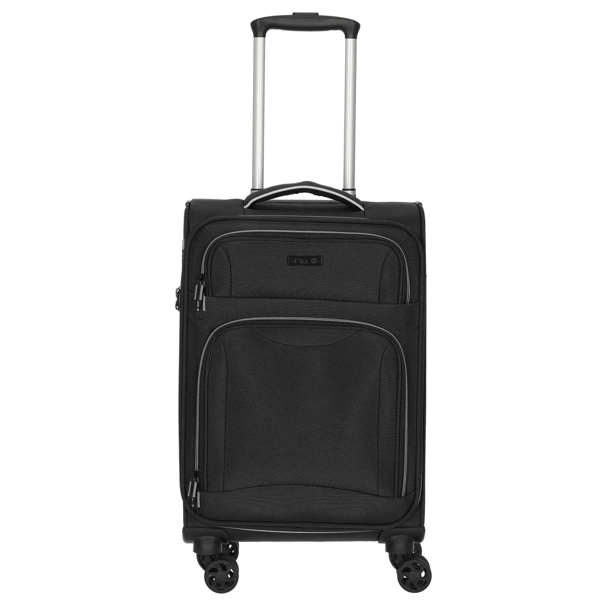 D&N Koffer Travel Line 9204 - 4-Rollen-Kabinentrolley S 55 cm (schwarz), 4 Rollen Rollen