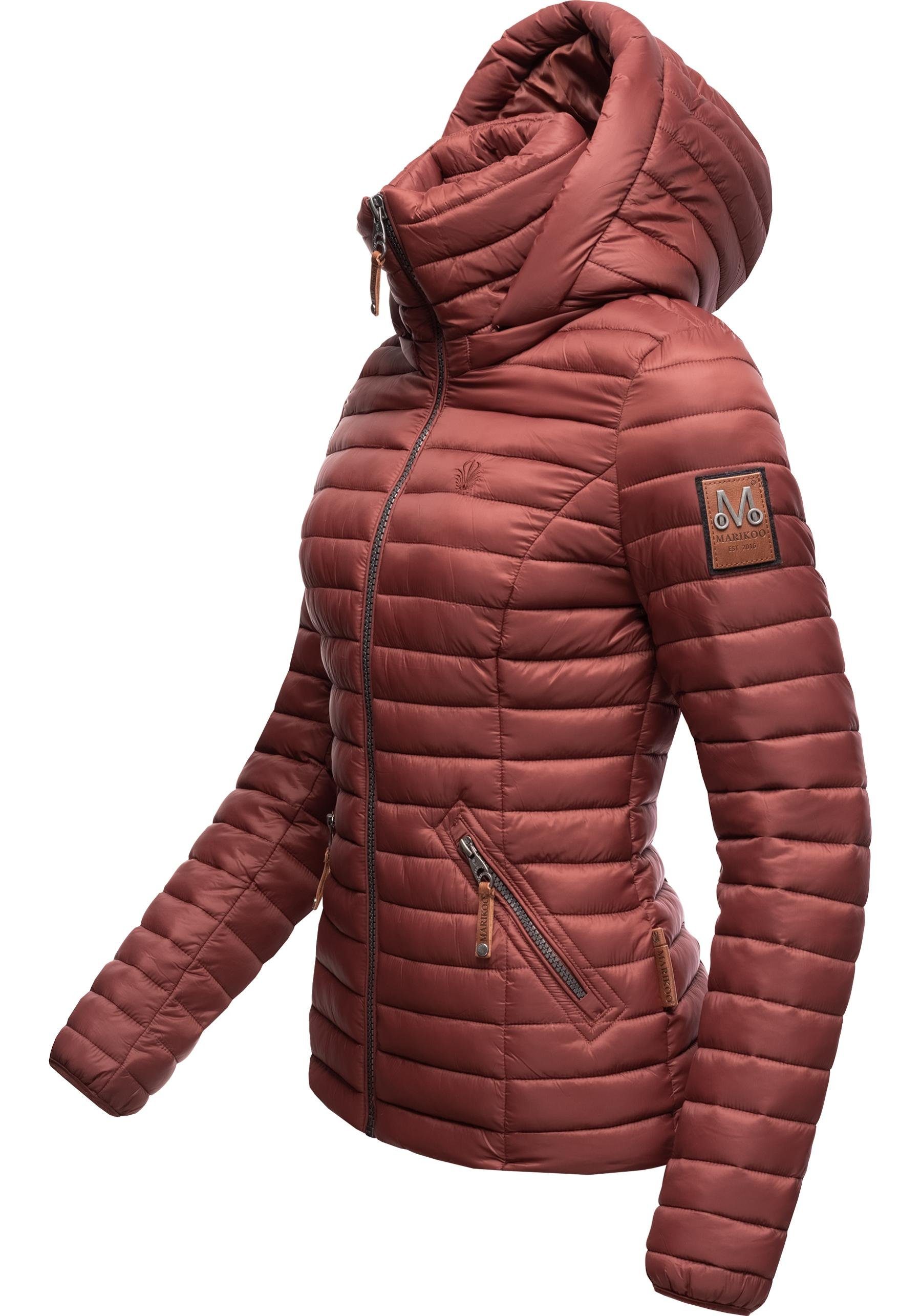 mit Steppjacke Marikoo Kapuze bordeaux Löwenbaby stylische Übergangsjacke abnehmbarer