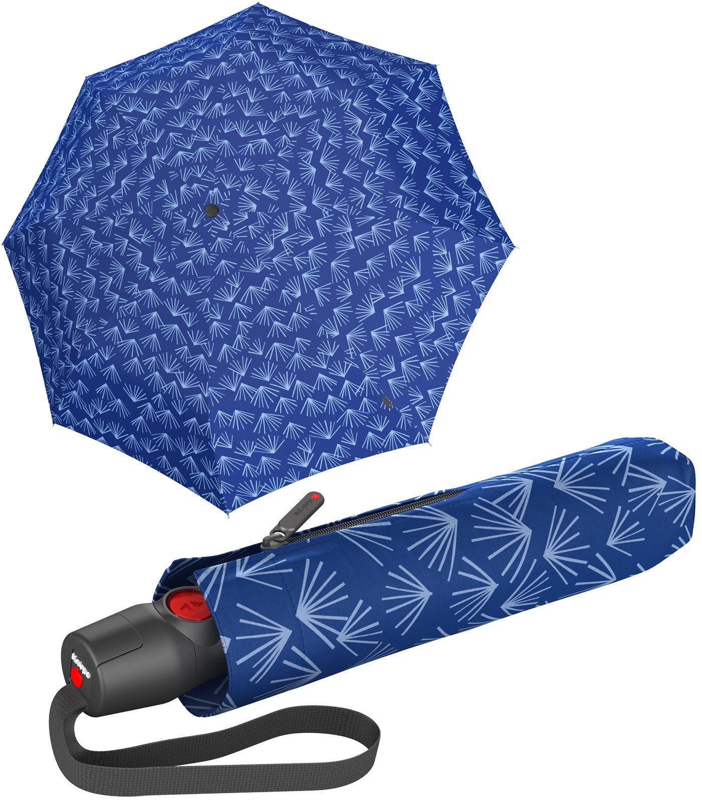 Knirps® Taschenregenschirm T.200 Duomatic mit Auf-Zu-Automatik Nuno Kasa blau, mit UV-Schutz und umweltfreundlicher Beschichtung | Taschenschirme