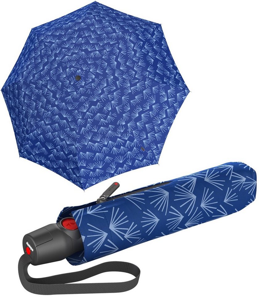 Knirps® Taschenregenschirm T.200 Duomatic mit Auf-Zu-Automatik Nuno Kasa  blau, mit UV-Schutz und umweltfreundlicher Beschichtung