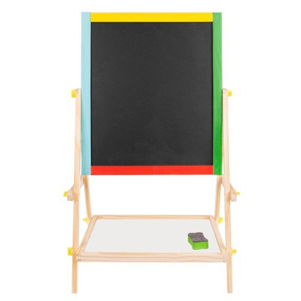 KRUZZEL Standtafel Kreidetafel Holzbrett, (Spar-Set, 1-tlg., magnetisch), Inklusive Marker, bunter Kreiden und Schwamm