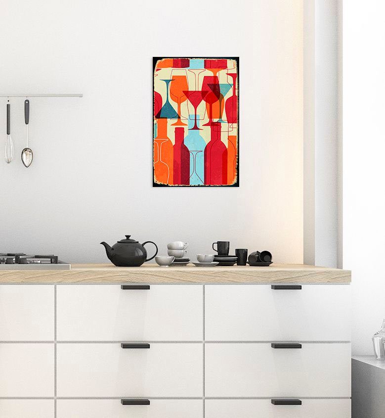 queence Metallbild Happy Hour, Getränke (1 St), Stahlschilder