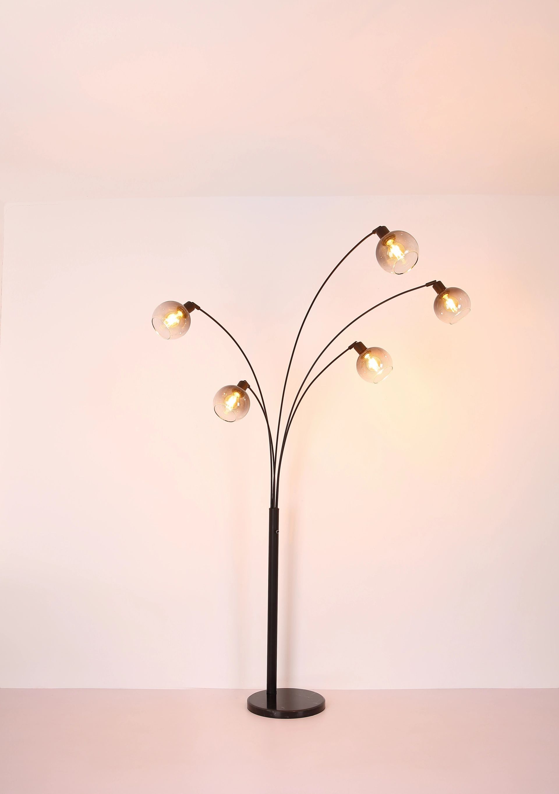 GLOBO LIGHTING Stehlampe SEYMOUR, ohne Leuchtmittel, Stehleuchte, Glas, Design Leuchte, Wohnzimmer