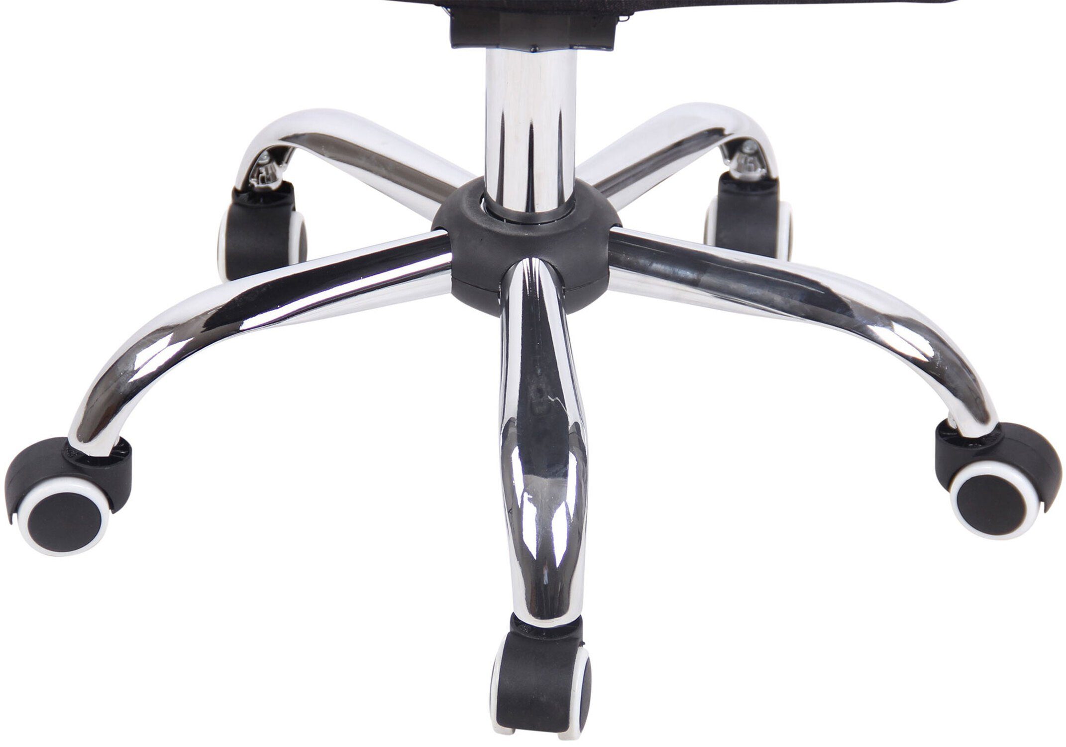 TPFLiving (Schreibtischstuhl, - Chefsessel, höhenverstellbar 360° chrom Gestell: - drehbar mit Drehstuhl, Tenor Bürostuhl Metall XXL), Stoff Bürostuhl Rückenlehne und schwarz bequemer Sitz: