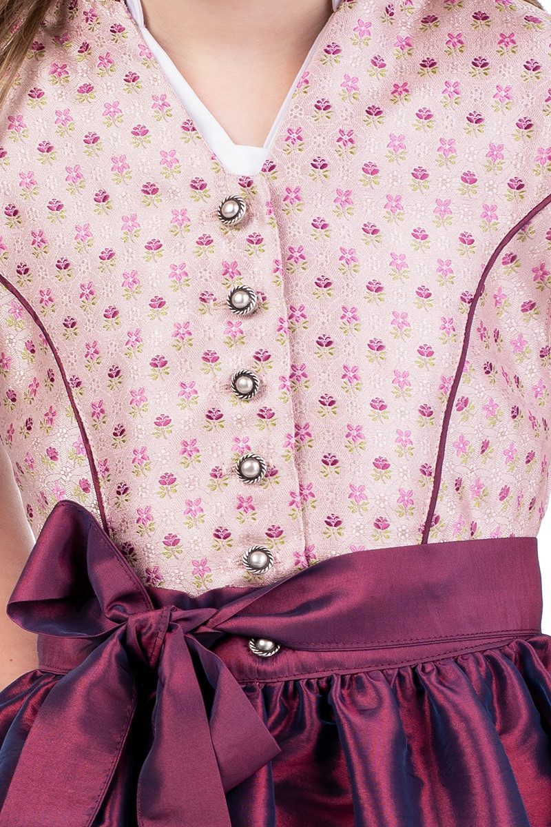 Isar-Trachten Dirndl Kinderdirndl 3tlg. - TALISA - altrosa/bordeaux