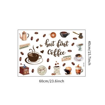 HIBNOPN Wandtattoo Wandtattoo Coffee Kaffeebohnen Wandaufkleber Sprüche und Zitate (1 St)