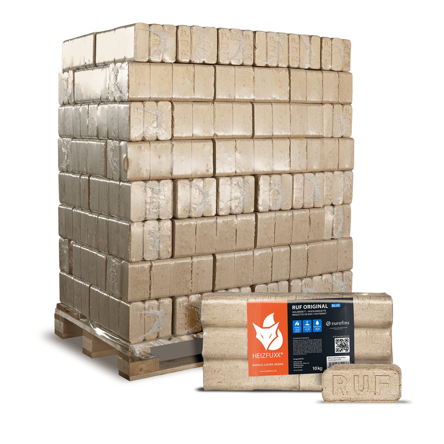 HEIZFUXX Holzbriketts RUF Original Blue, 960 kg, (Palette, 96-St) günstig online kaufen