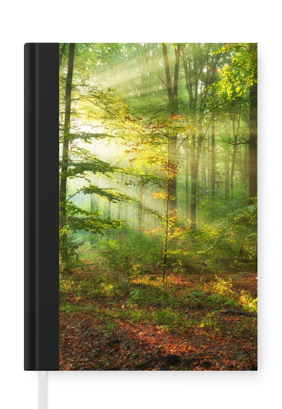 MuchoWow Notizbuch Sonne - Wald - Bäume - Natur - Herbst, Journal, Merkzettel, Tagebuch, Notizheft, A5, 98 Seiten, Haushaltsbuch