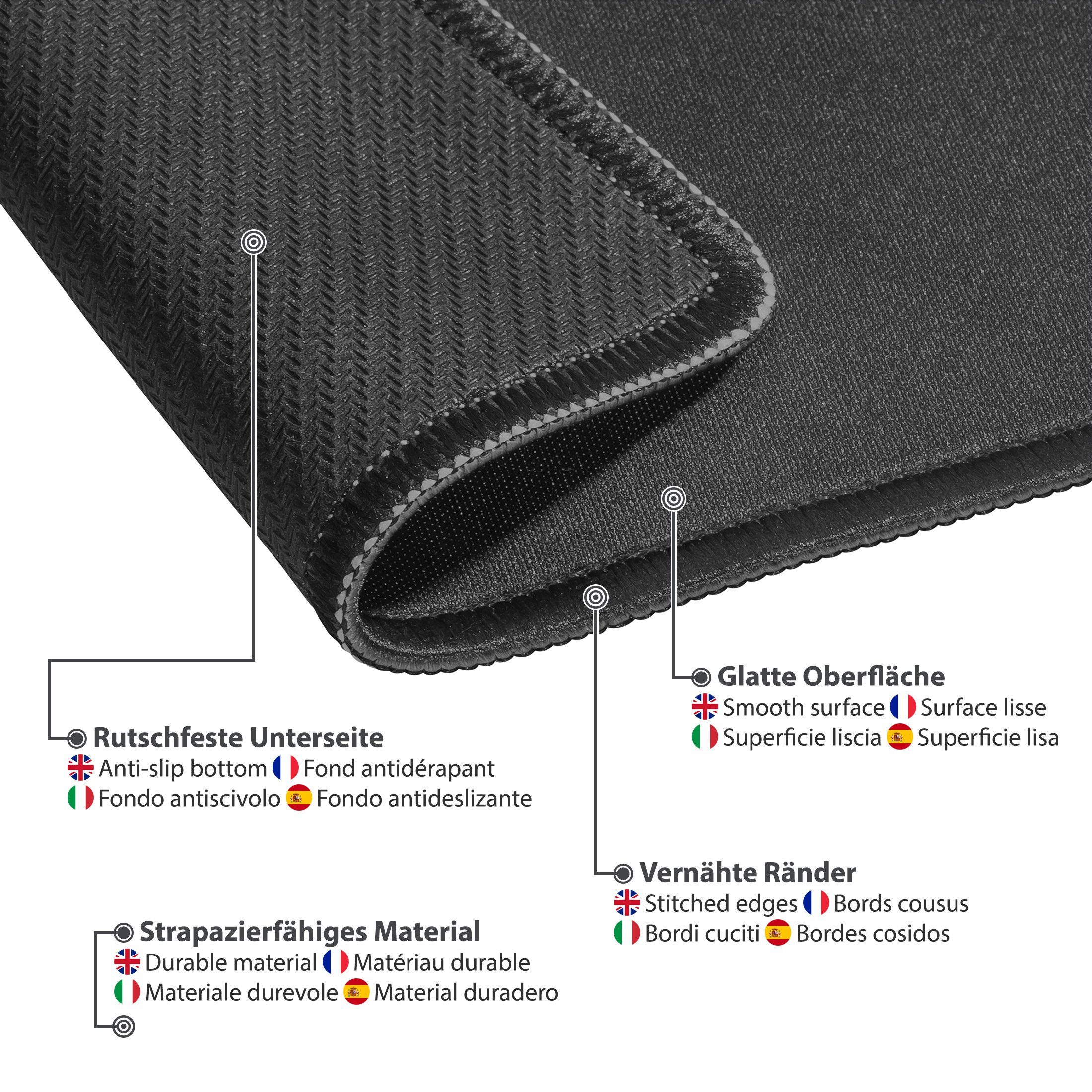PEDEA Gaming Mauspad 22 cm x 18 cm mit Motiv (Größe L), mit vernähten Rändern und Rutschfester Unterseite – Bild 4 von 4