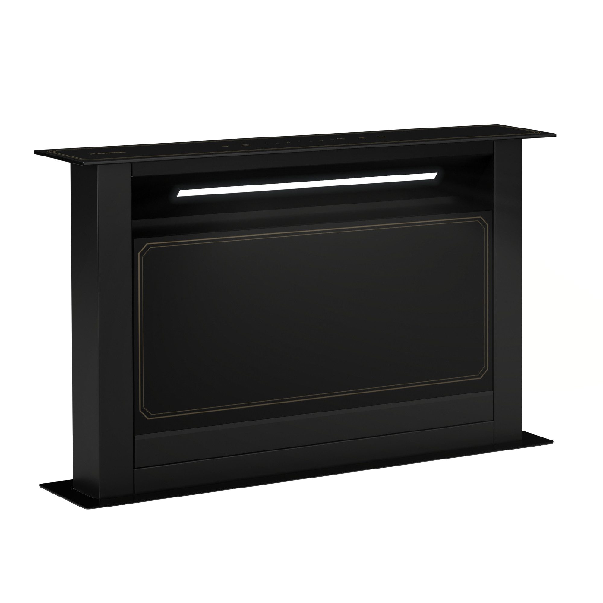 Klarstein Deckenhaube Victoria Serie Victoria Downdraft 60 cm 718 m³/h 8 Stufen Boost 120W BLDC 52 dB Victoria, Dunstabzugshaube Downdraft Abluft Umluft mit LED Touch & Vintage-Optik