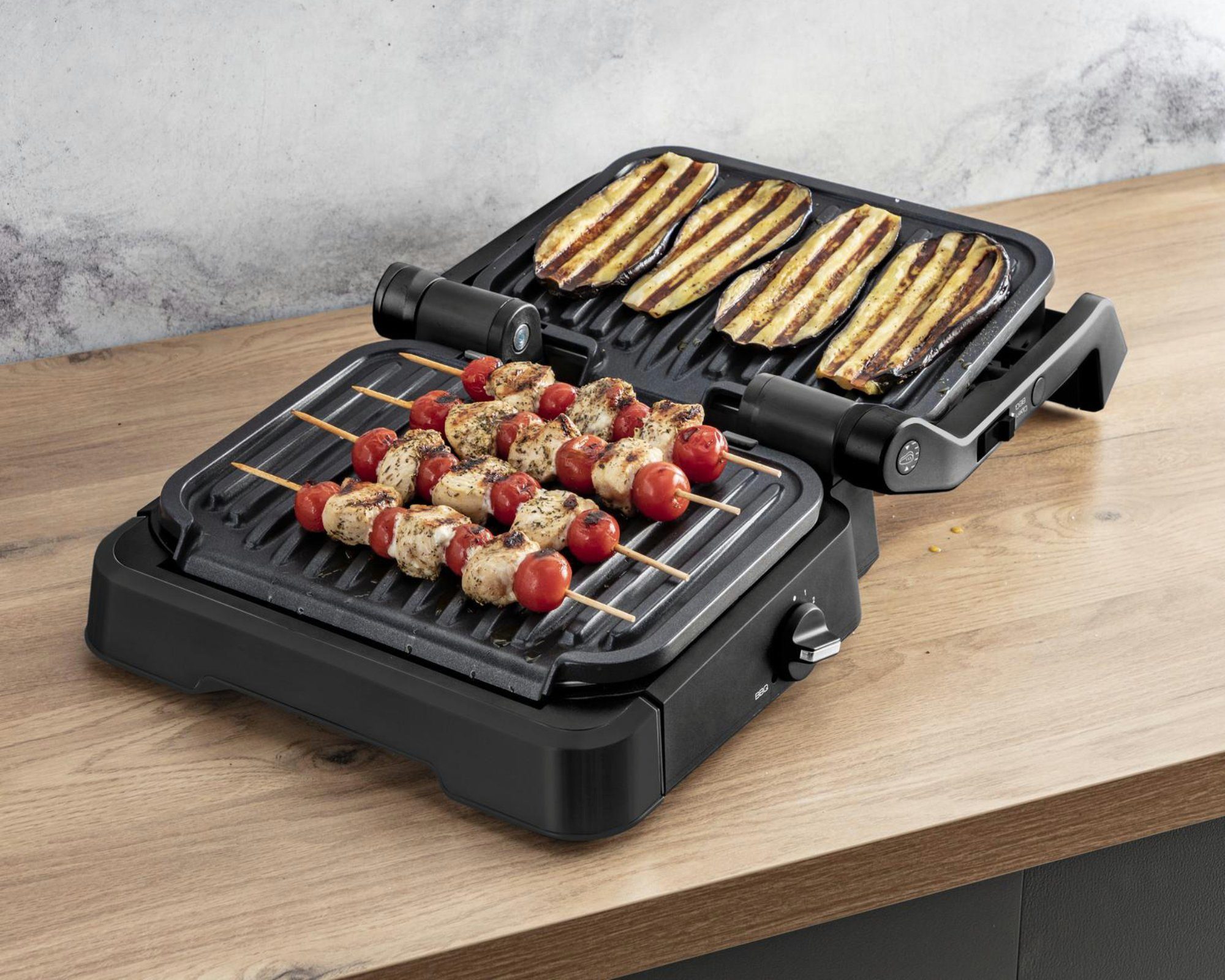 Tefal Kontaktgrill GC7748 OptiGrill 4in1, 2100,00 W, 9 Kochprogramme, inkl. Backschale