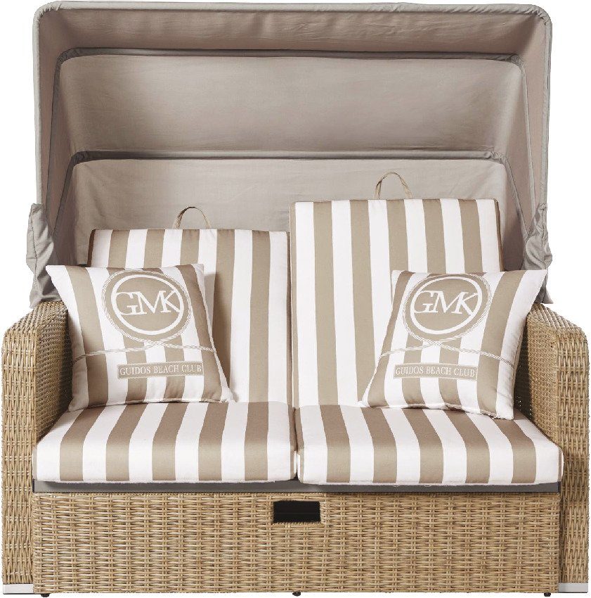 Guido Maria Kretschmer Home&Living Loungesofa Norderney, Set 8 Teile, ausziehbares Sofa, mit klappbarem Dach, Strandkorb, inkl. Zierkissen