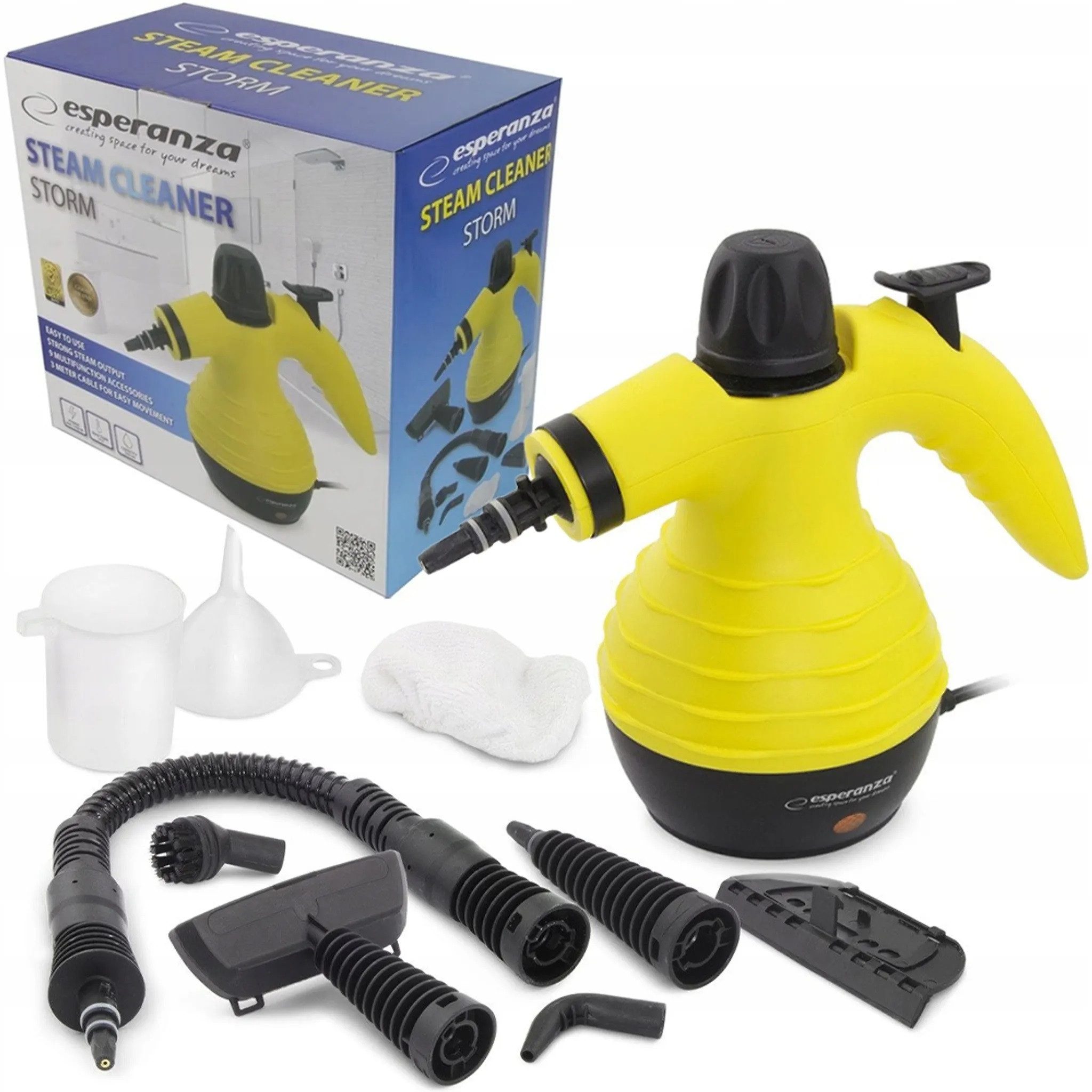 Esperanza Dampfreiniger Dampfreiniger Reinigungsgerät Handdampfreiniger, 1050,00 W, Hochdruckdampf mit vielen Zubehören