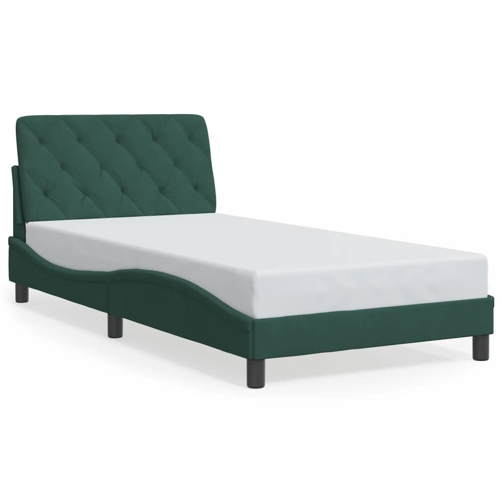vidaXL Bett Bettgestell ohne Matratze Dunkelgrün günstig online kaufen