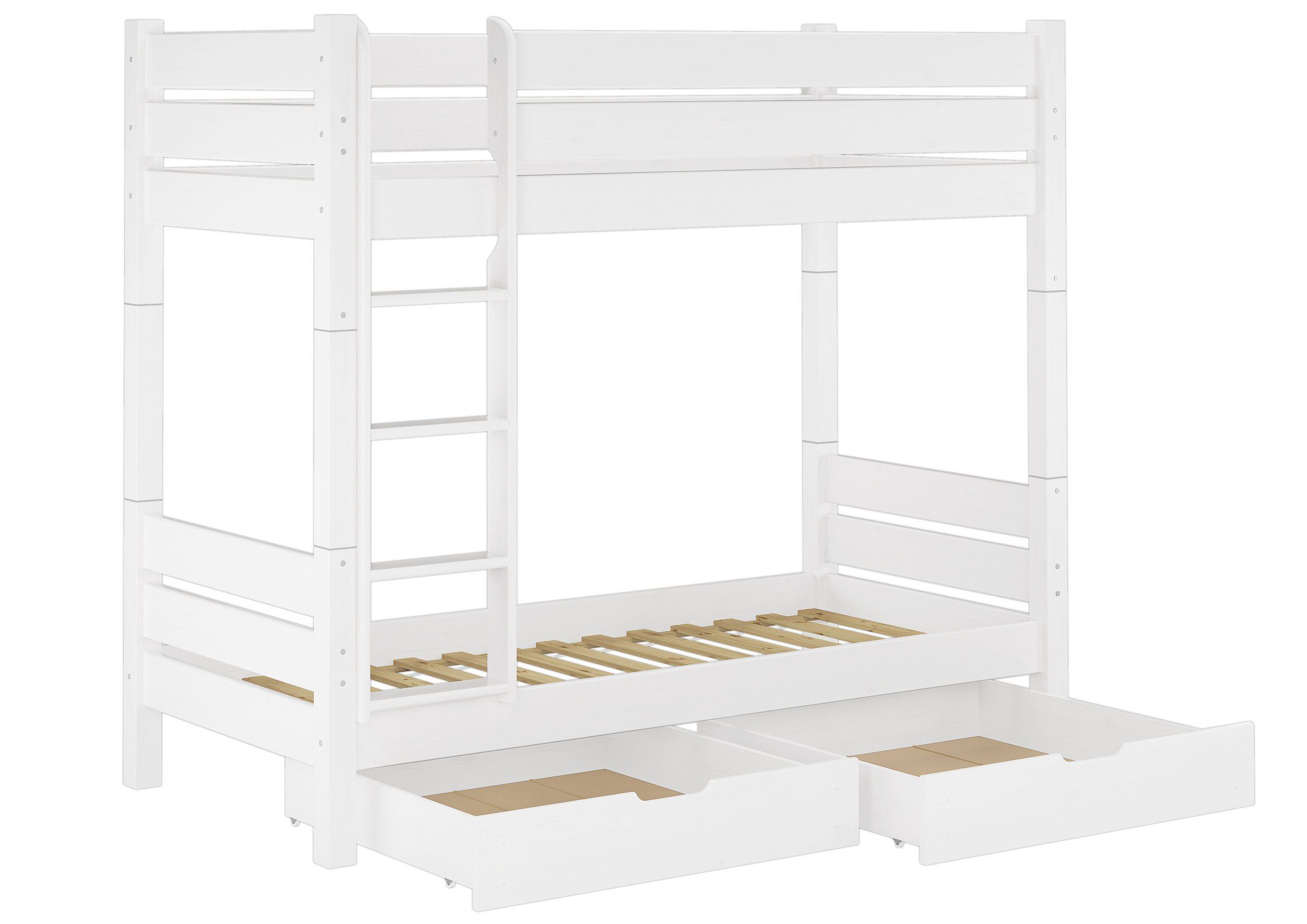 ERST-HOLZ Etagenbett Stockbett Weiß Lackiert 90 x 200 für Erwachsene Rollro günstig online kaufen