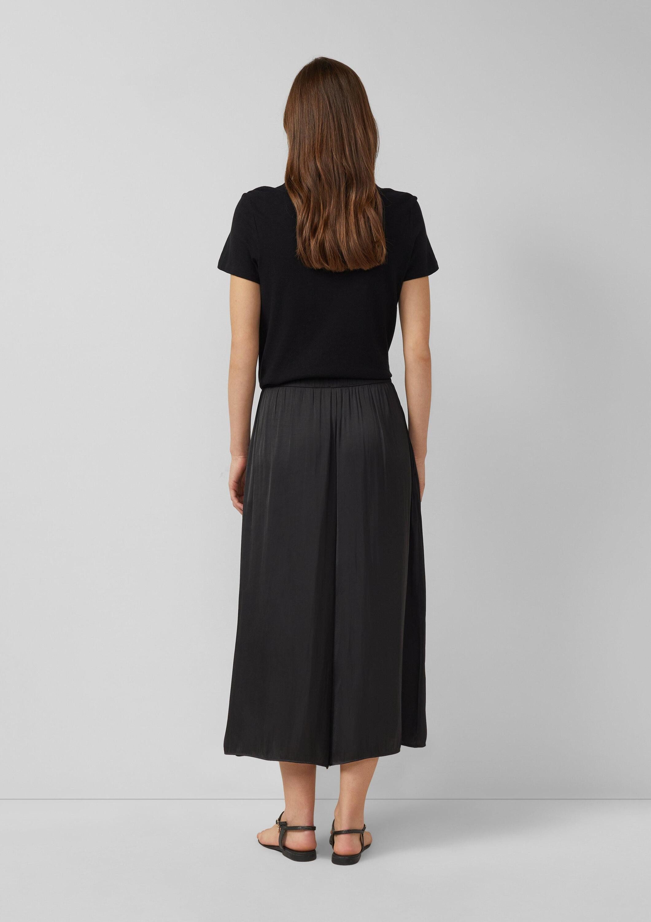 s.Oliver Culotte Hose Extra-Wide-Leg-Culotte aus crinkled Satin
