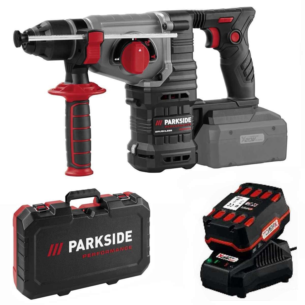 PARKSIDE PERFORMANCE® Kombihammer Akku Kombihammer 20 Volt PPAKH 20-Li 4.0 Ah Akku Ladegerät C3