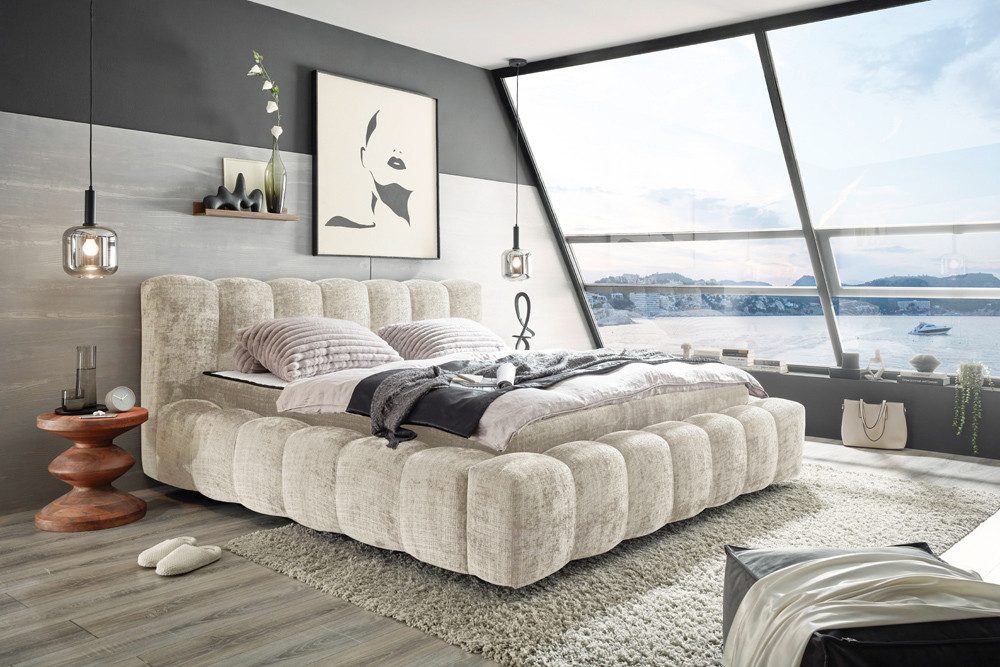 riess-ambiente Polsterbett DIAMOND 180x200cm weiß Chenille günstig online kaufen