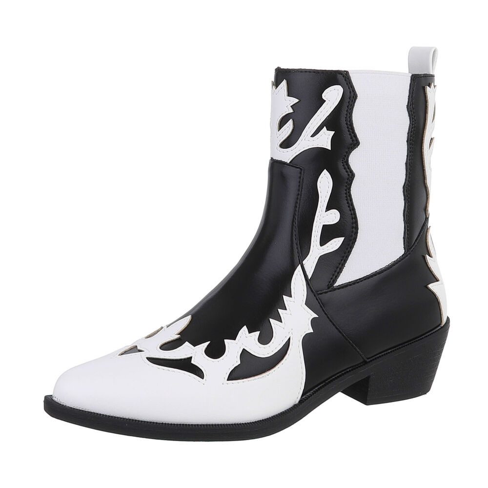 Ital-Design Damen Cowboyboots Western Сапогиette (87118136) Blockabsatz Western- & Bikerboots in Weiß