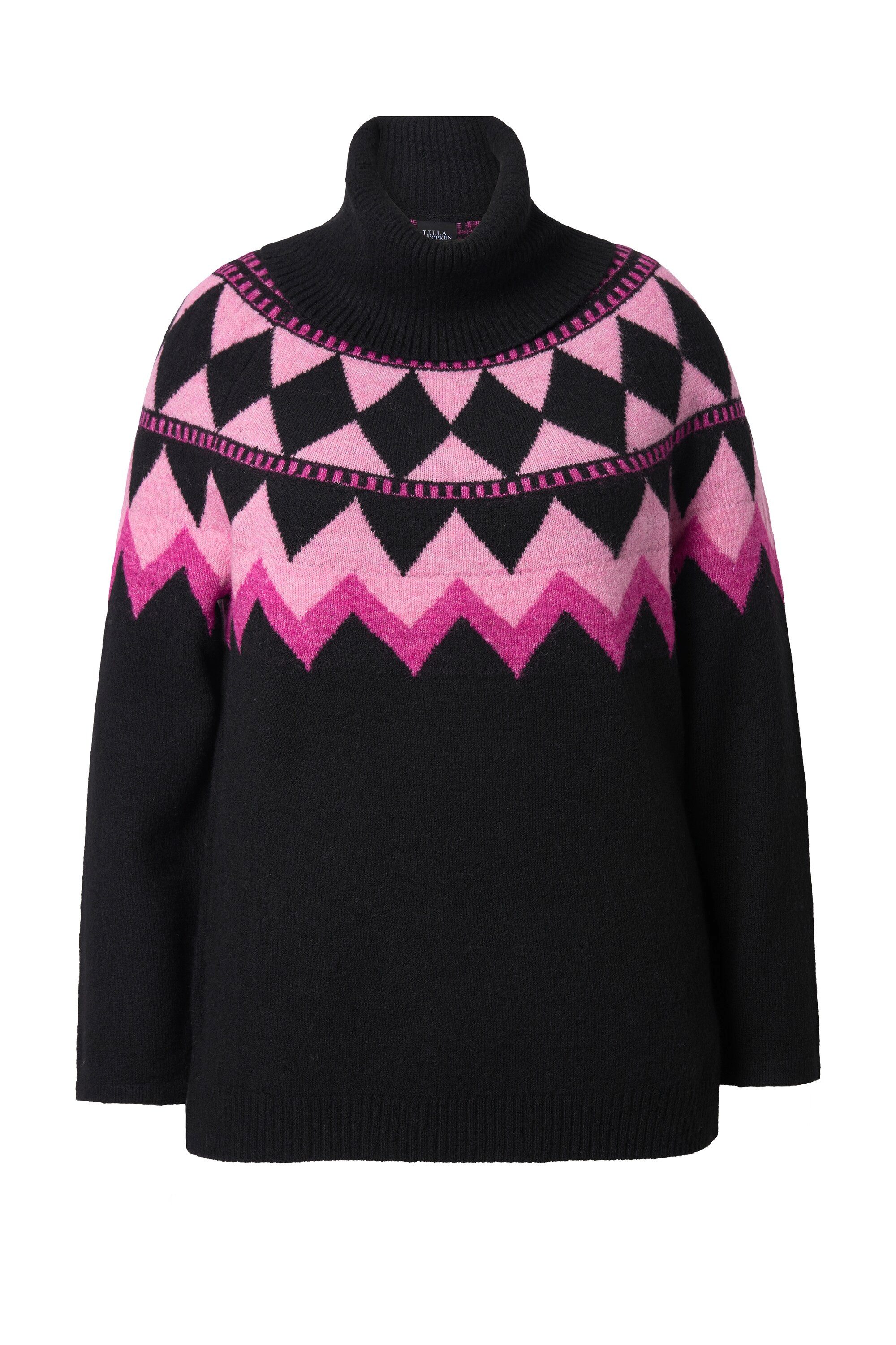 Ulla Popken Rollkragenpullover Pullover Norwegermuster Rollkragen Langarm günstig online kaufen