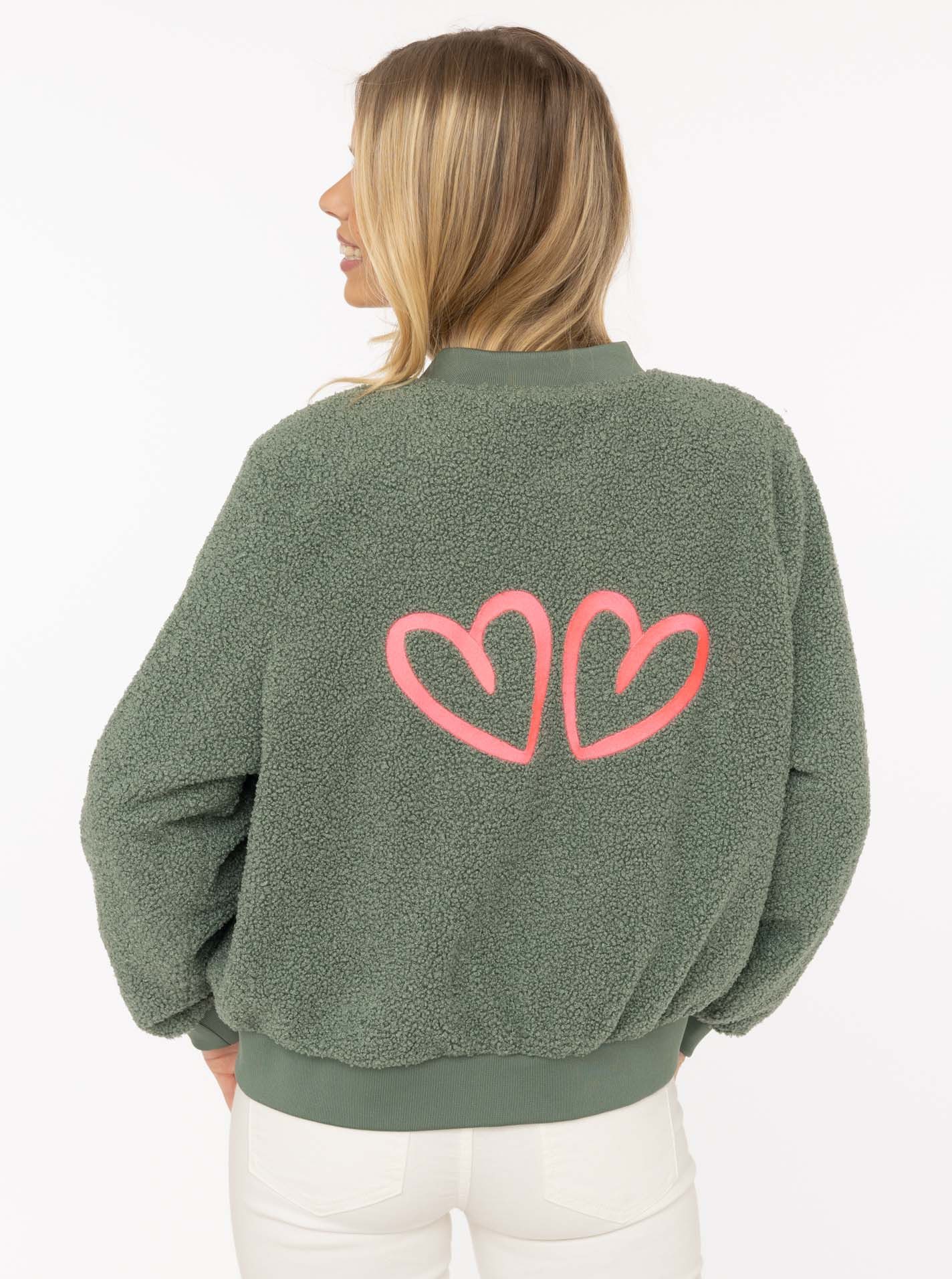 Zwillingsherz Bomberjacke "Good Vibes" große Herzen auf dem Rücken