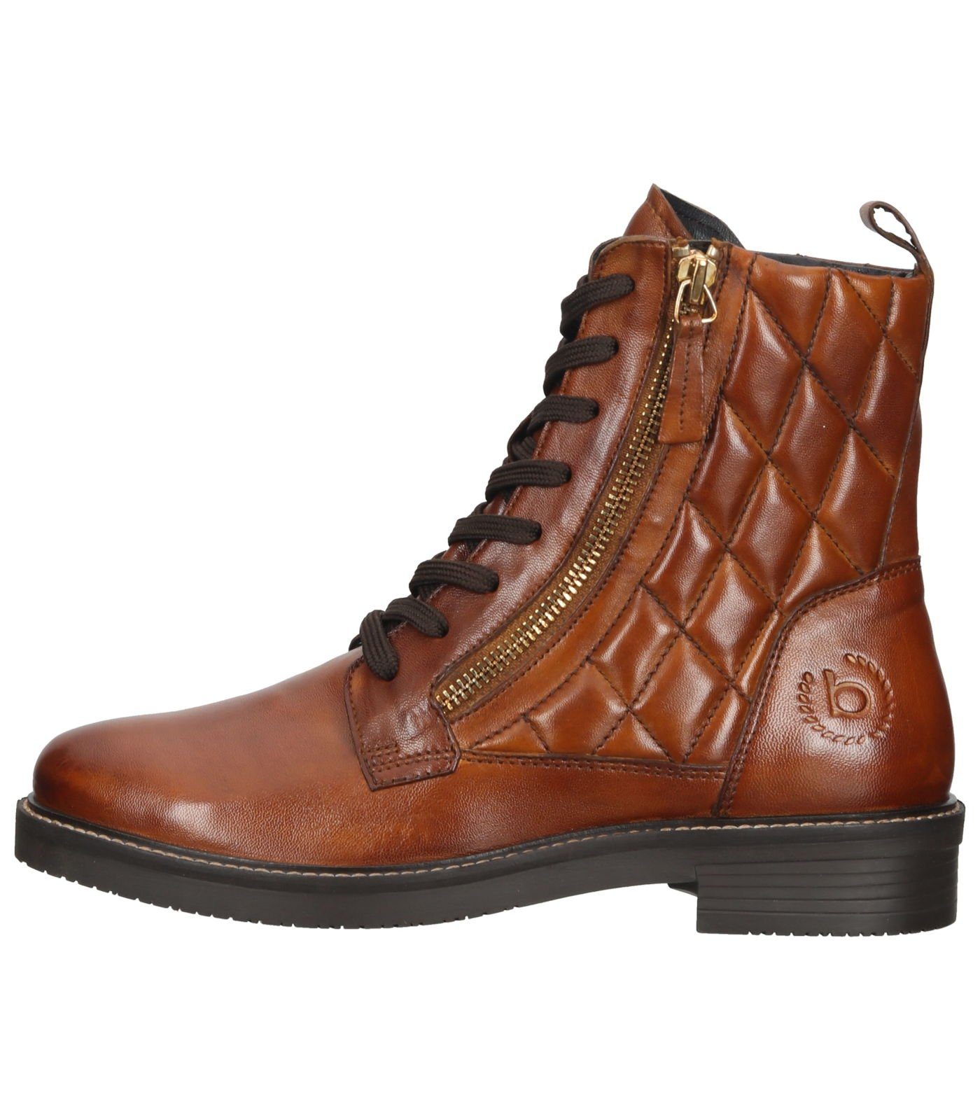 Schnürstiefelette Nappaleder Stiefelette bugatti Cognac