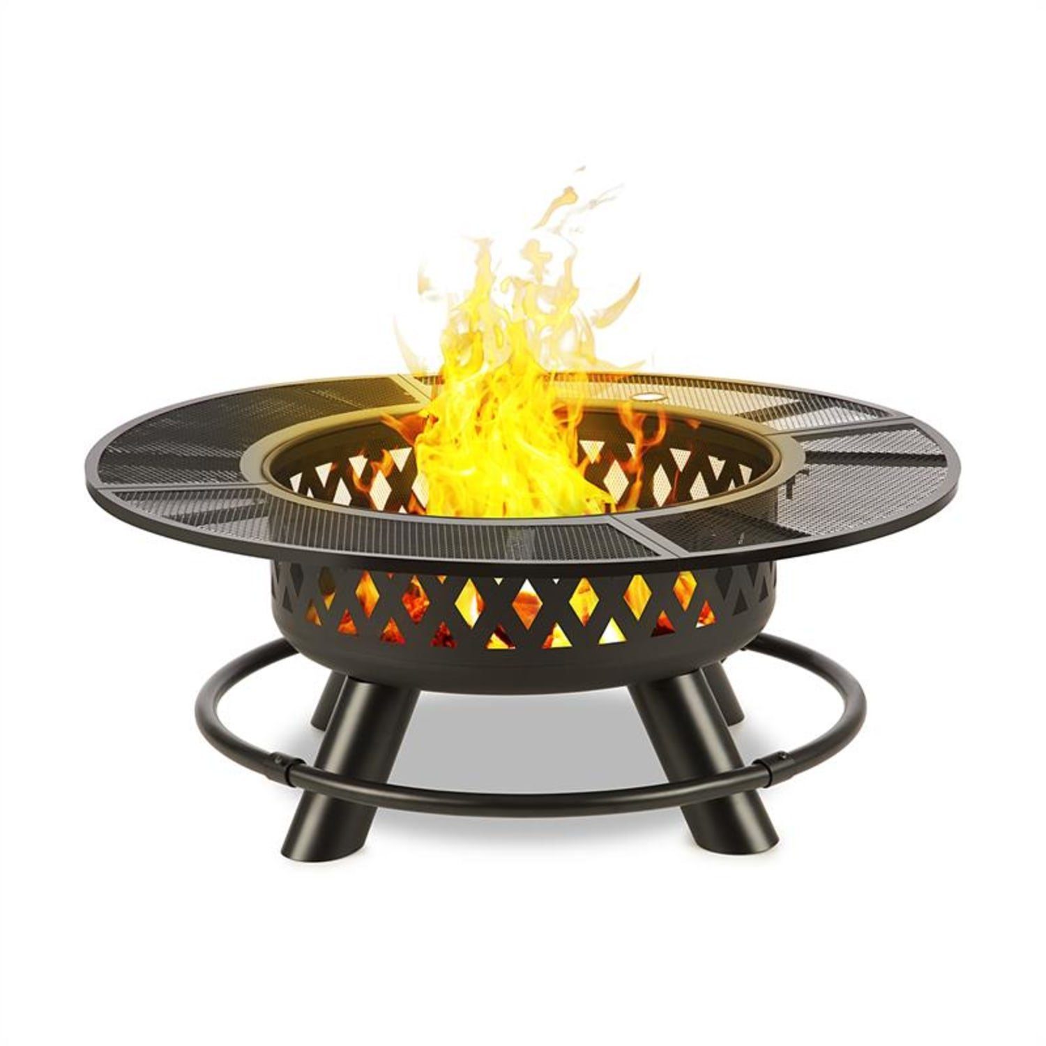 blumfeldt Feuerschale Rosario, Feuerschale Garten mit Grill Feuerkorb