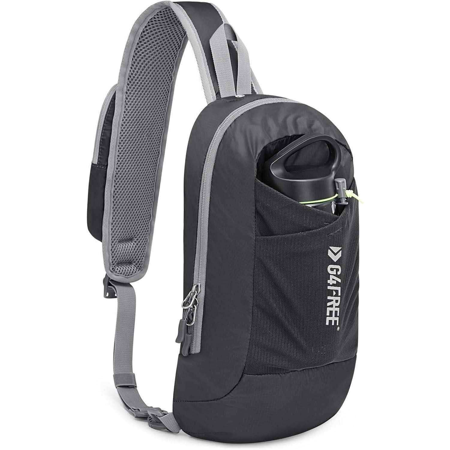 LuxusKollektion Minirucksack Schultertasche RFID Crossbody Brusttasche Damen Herren Schwarz