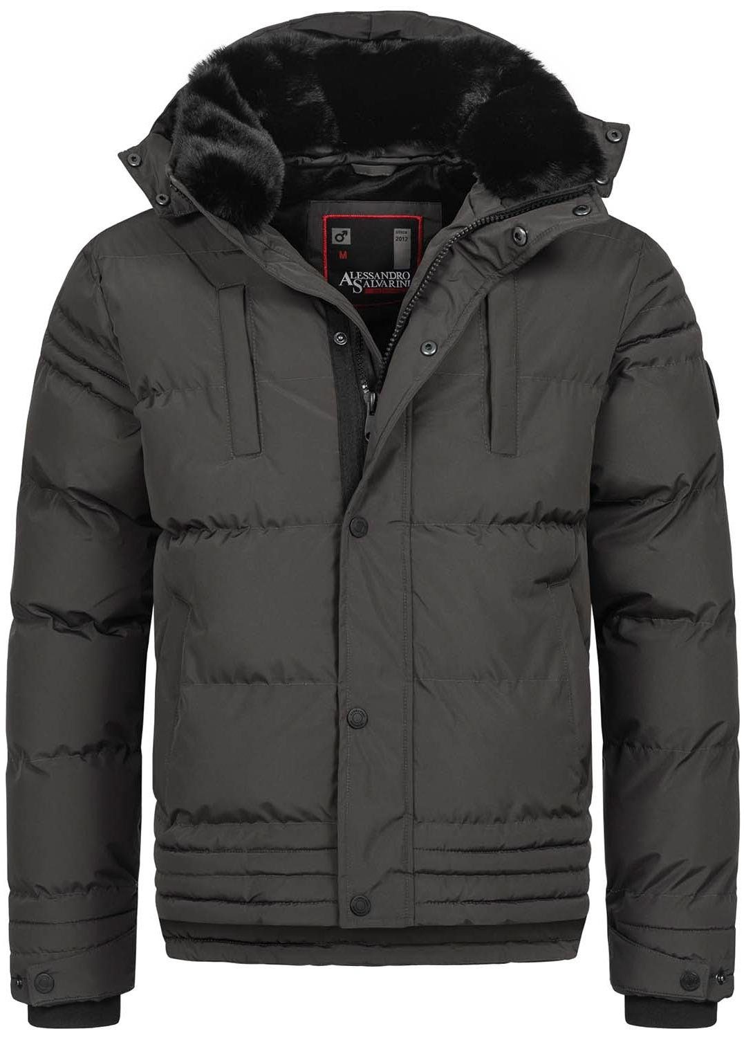 Alessandro Salvarini Winterjacke ASFabiano mit warmem Teddyfell und abnehmbarer Kapuze