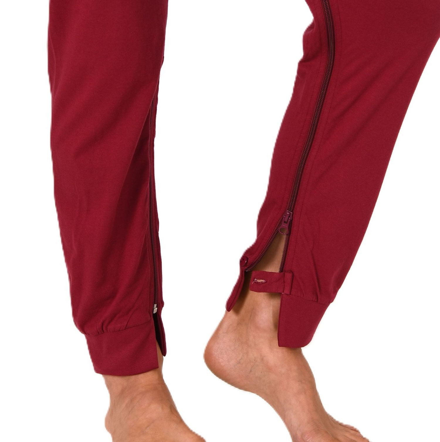Normann Pyjama Damen Pflegeoverall kurzarm mit langen Bein + Reißverschluß am Bein – Bild 5 von 5