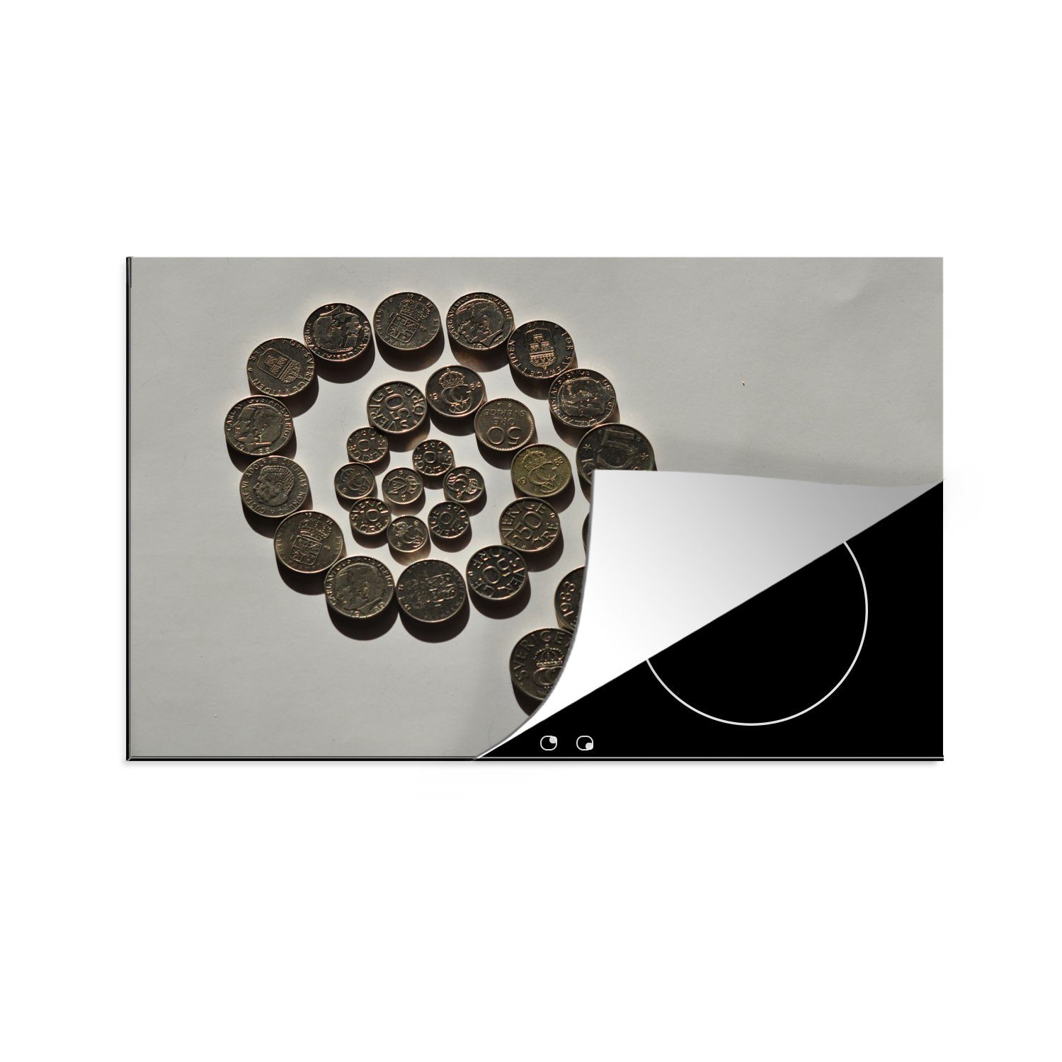 Herdblende-/Abdeckplatte die Schwedische MuchoWow 81x52 Ceranfeldabdeckung Figur, tlg), für cm, (1 Kronen einer Induktionskochfeld in küche, Schutz Vinyl,