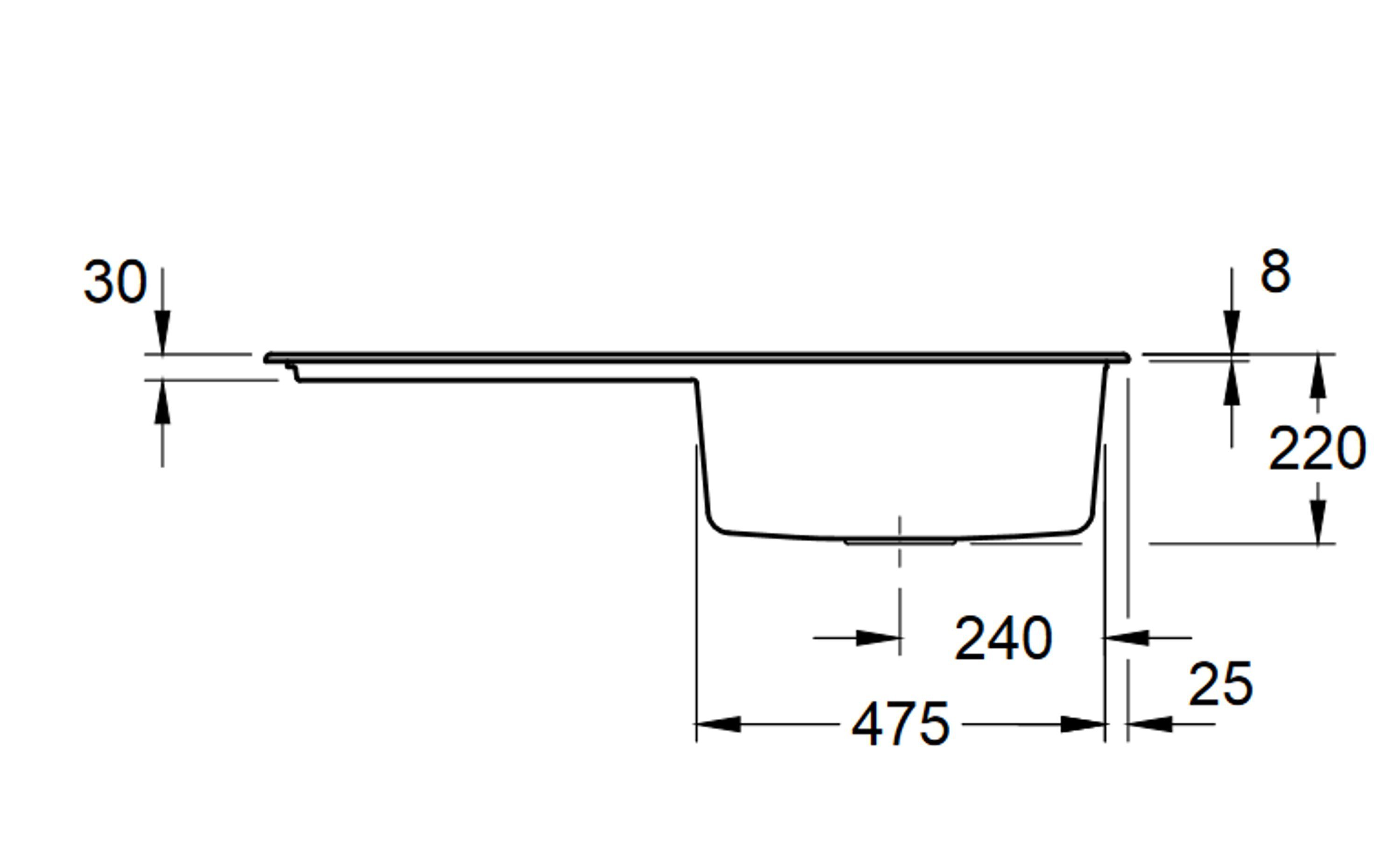 Villeroy & Boch Küchenspüle Rechteckig, 2/3 Reversibel, 3336 01 1/3 einsetzbar Dampfgarschale 100/22 SM, und cm